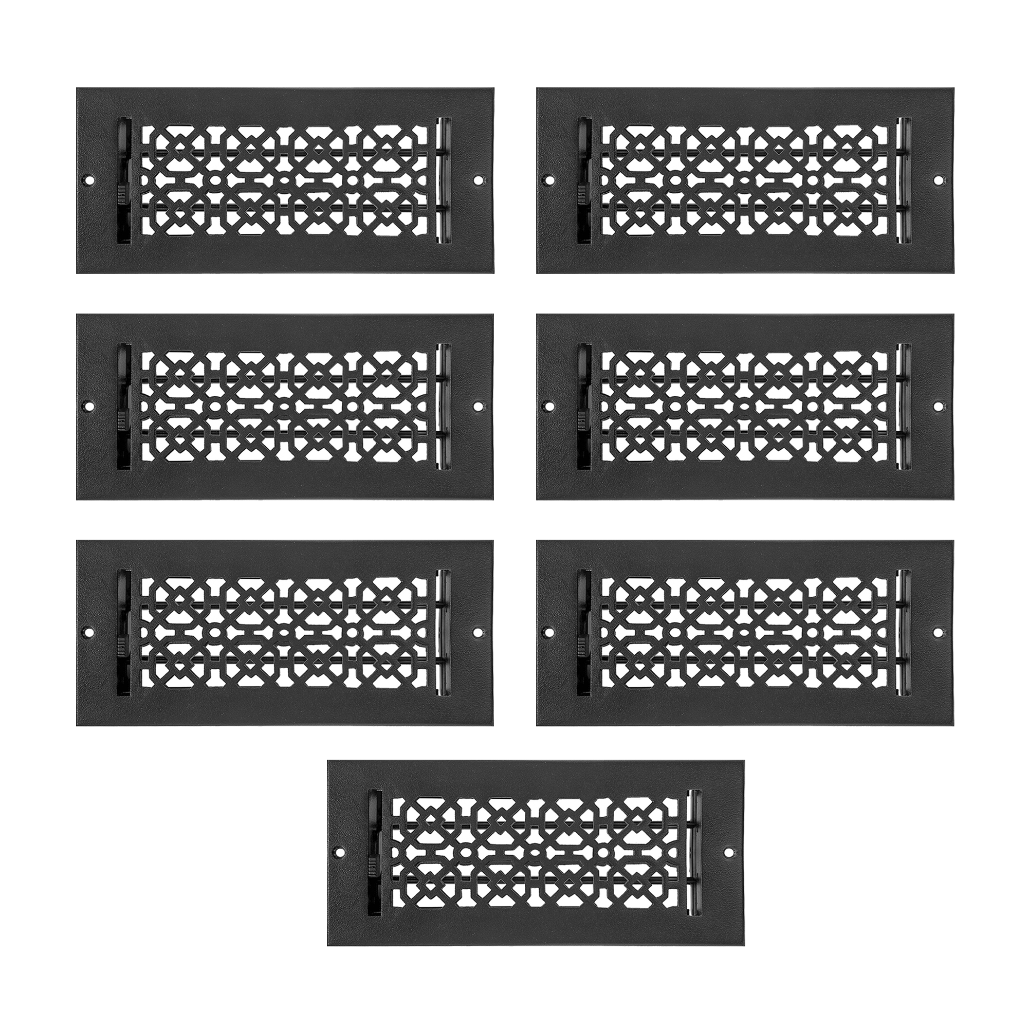 LOT de 7 ACHTEK 4"x10" MUR/PLAFOND en fonte d'aluminium massif avec persiennes et revêtement en poudre