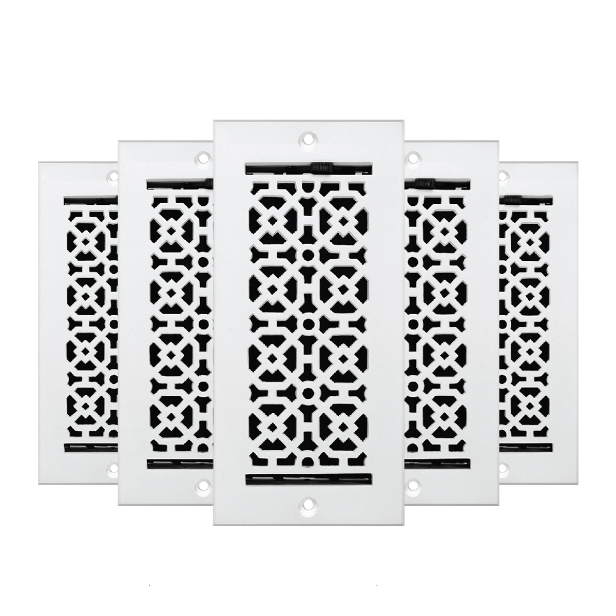 LOT de 5 ACHTEK 4"x10" MUR/PLAFOND en fonte d'aluminium massif avec persiennes et revêtement en poudre