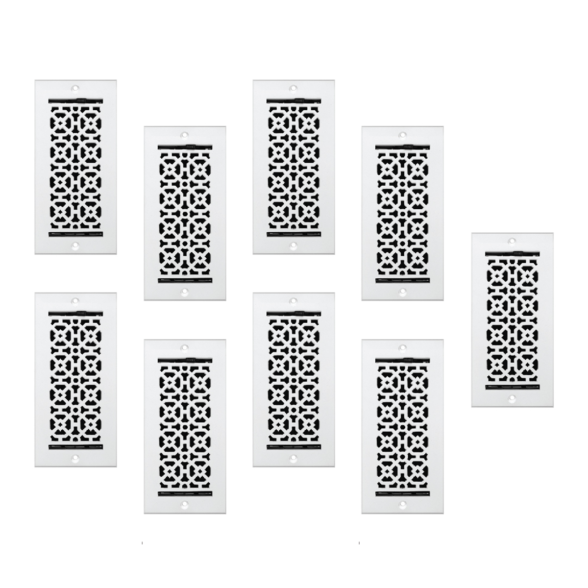 Lot de 9 grilles d'aération murales/de plafond ACHTEK 4"x10" en fonte d'aluminium massif avec revêtement en poudre