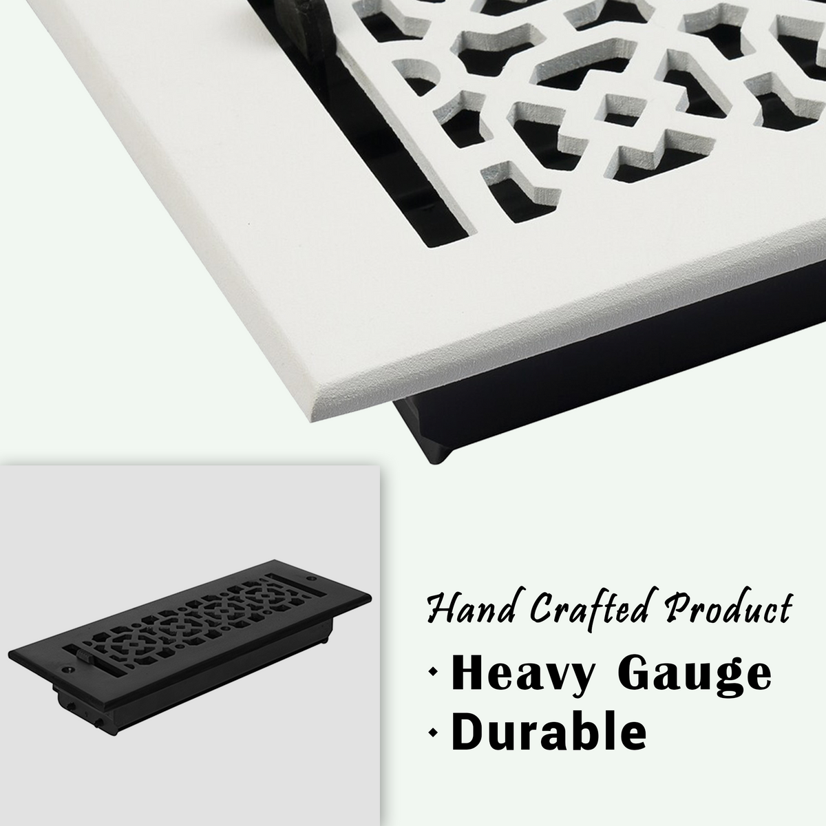 Achtek handcrafted black 3x10 air supply vent with heavy gauge, durable for floor mounting
