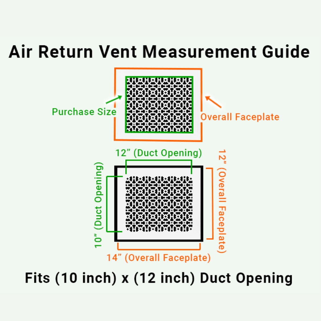 Achtek 10"x12" Retour d'air en fonte d'aluminium robuste | Revêtement en poudre