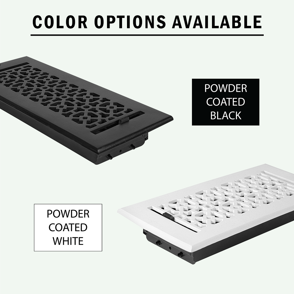 Achtek 8"x8" Grille d'aération à persiennes en aluminium moulé avec revêtement en poudre