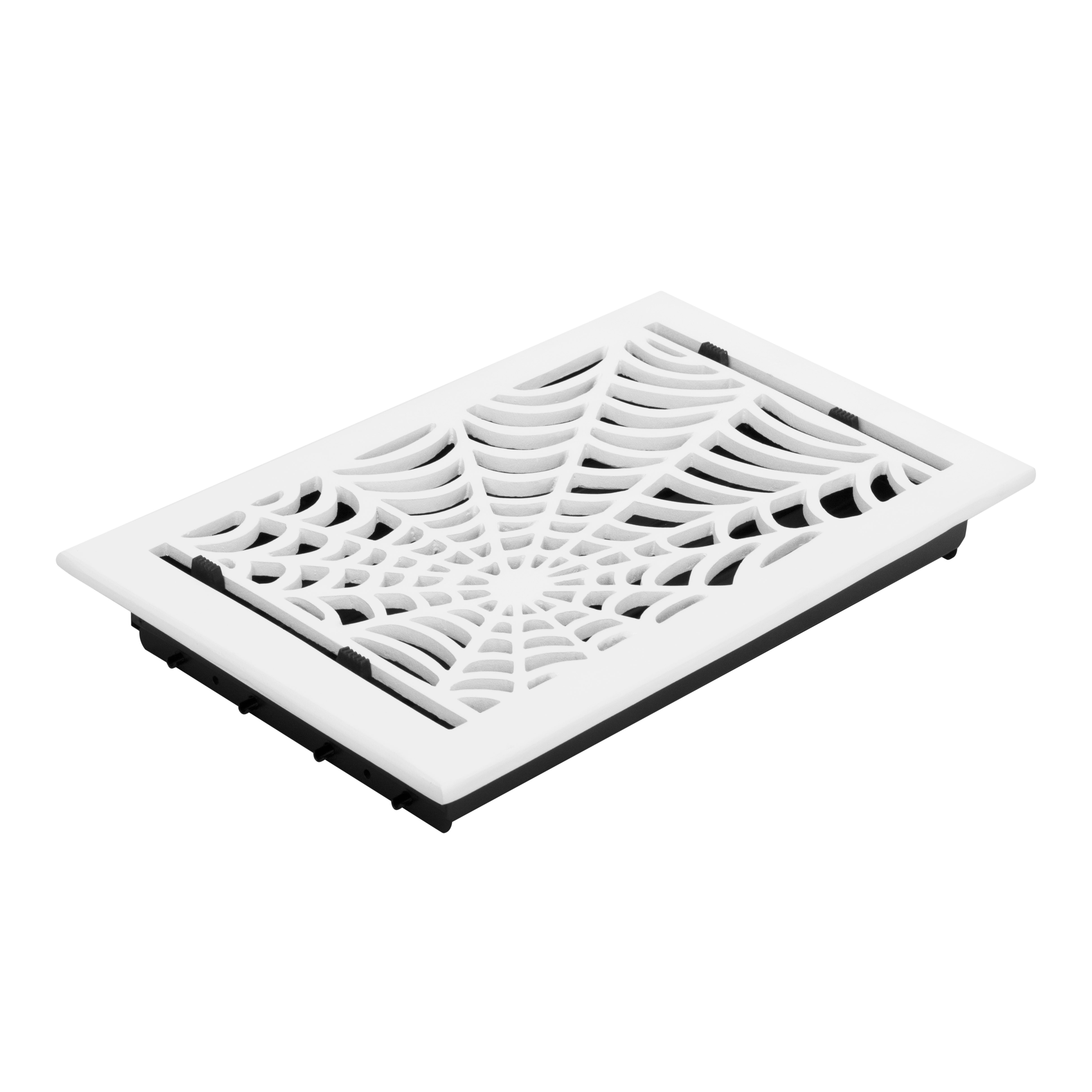 Spooky Gothic Vent cover 8"x 12" Duct Opening (Overall 9-1/2"x 13-3/4") in Spider Web Design | Solid Cast Aluminium Register Cover | Powder Coated