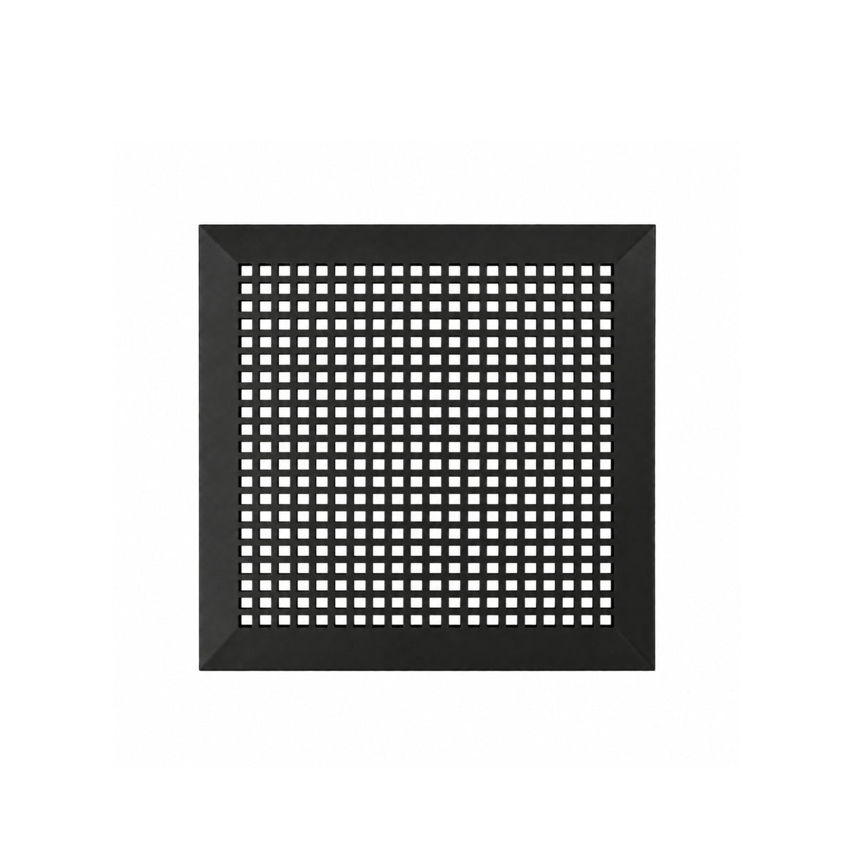 Mosaic 12x12 solid cast aluminum air return vent cover for floor mounting with tapered edge, gravity drop installations