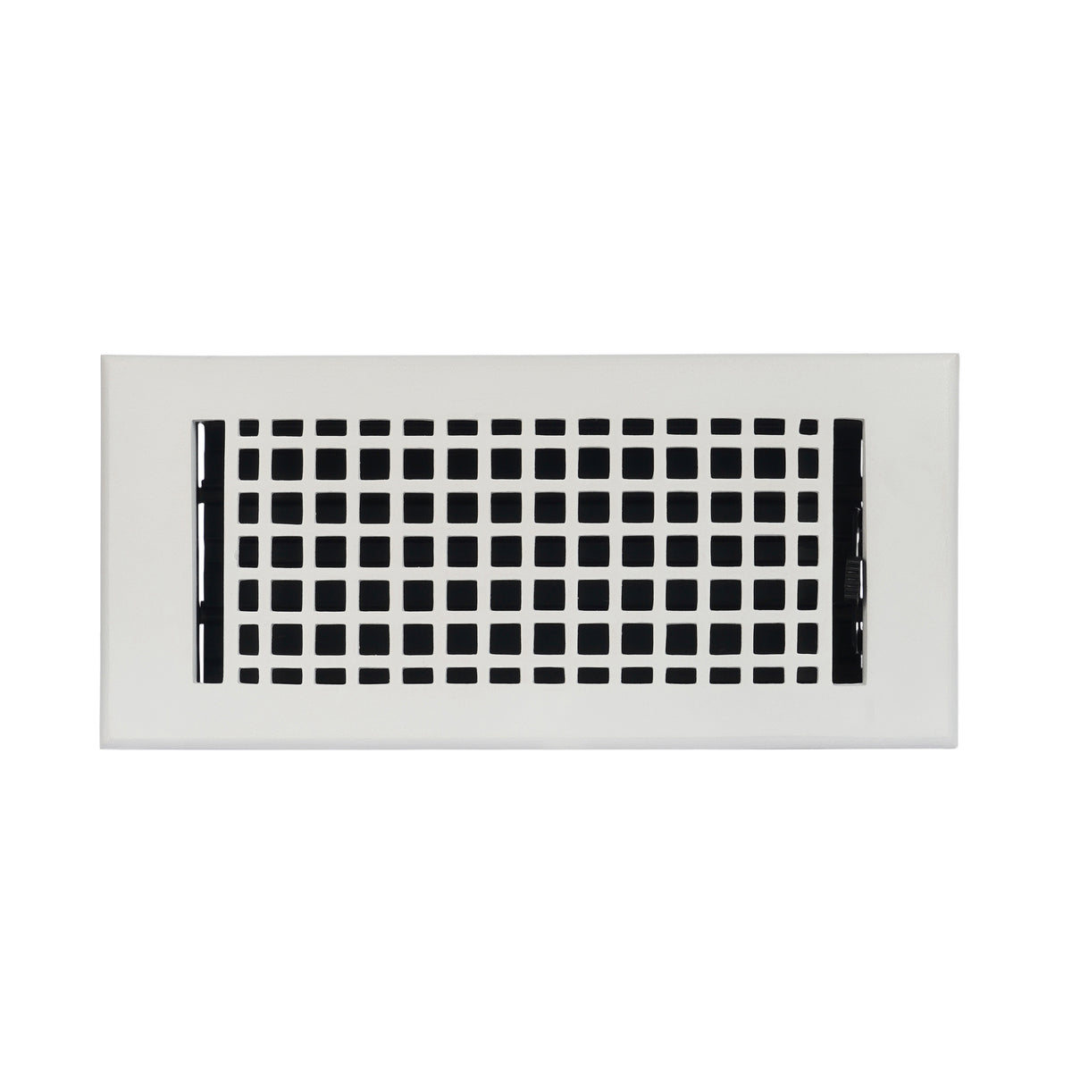 4x10 Mosaic air supply vent white for floor mounting with geometric design, beveled edge, gravity drop installations
