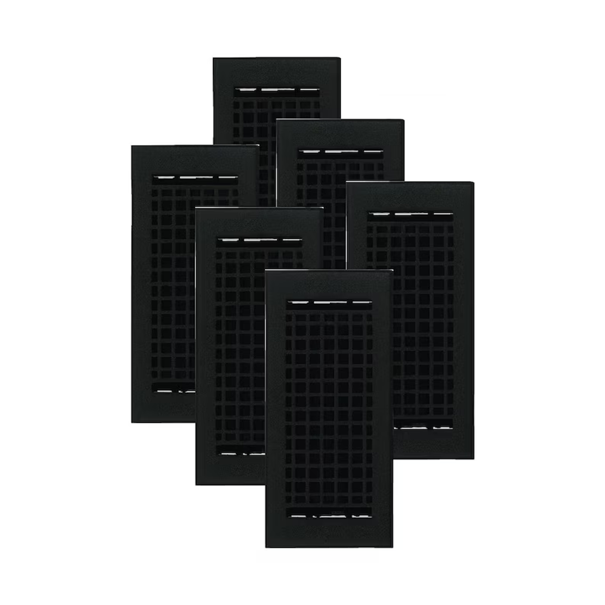 Mosaic 6 pack 4x10 solid cast aluminum air supply louvered vent black, provided with metal louver for floor mounting