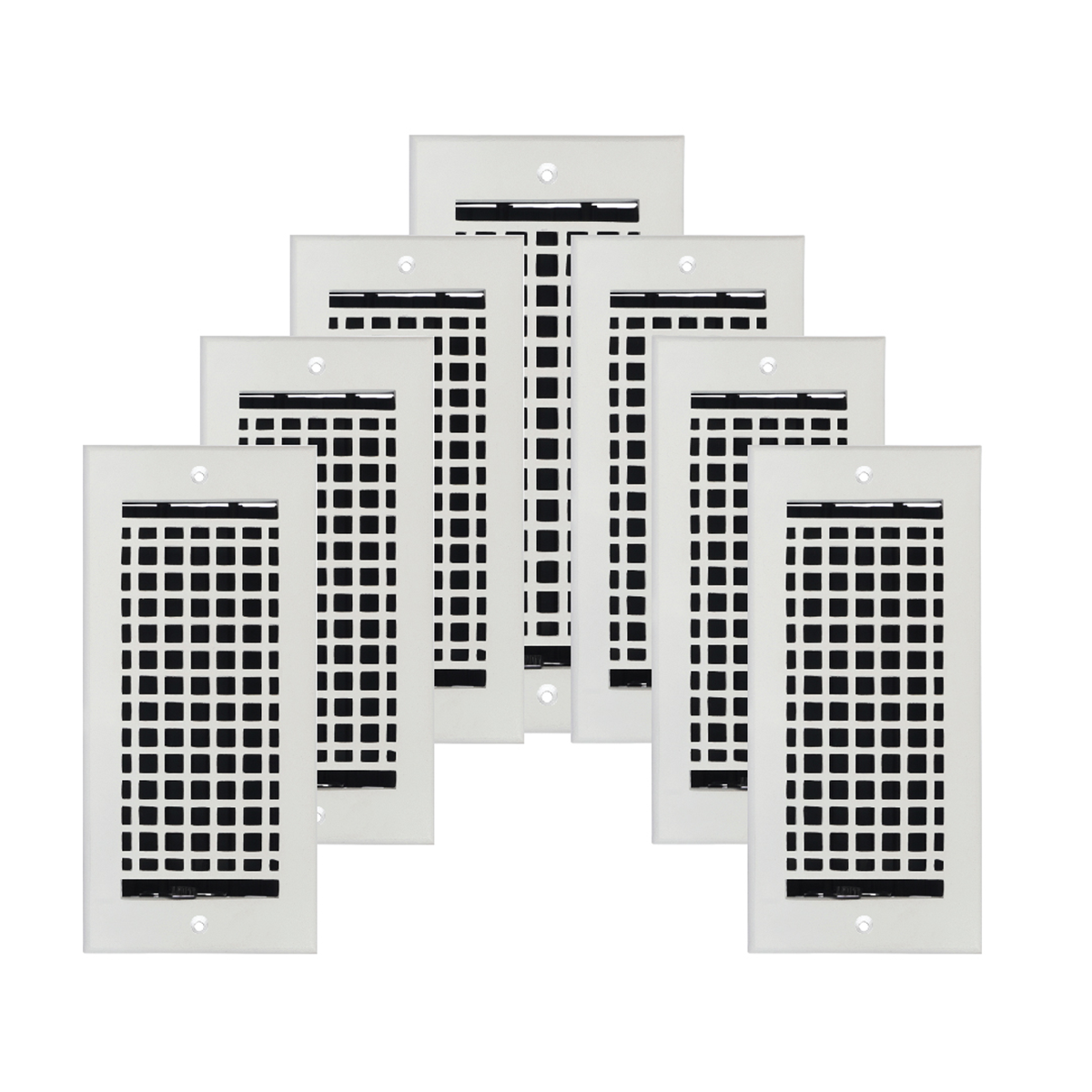 Mosaic 7 pack 4x10 handcrafted air supply vent white for wall mounting, provided with matching #10 screws