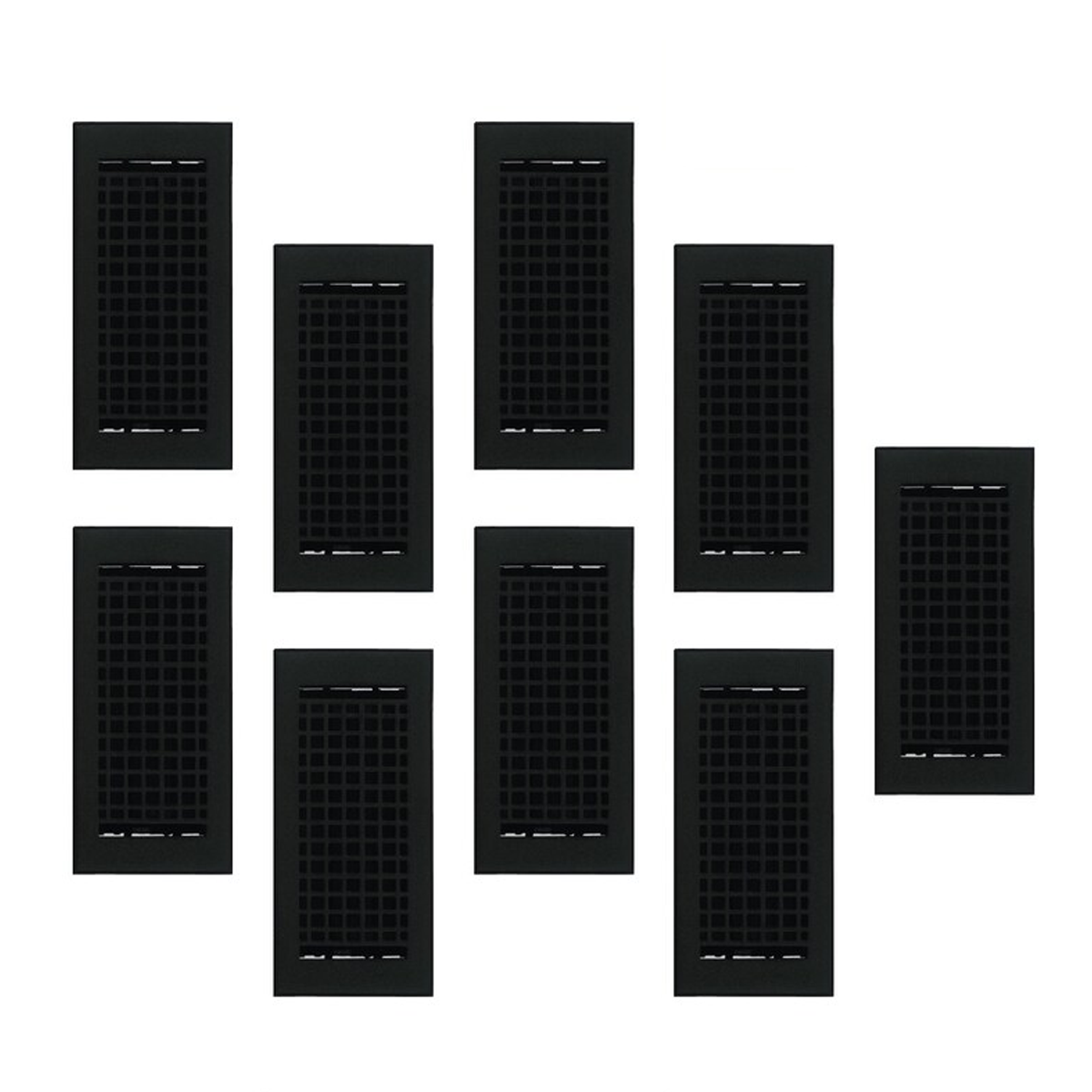Mosaic 9 pack 4x10 HVAC air supply vent for floor with square-design made from solid cast aluminum for long-lasting durability