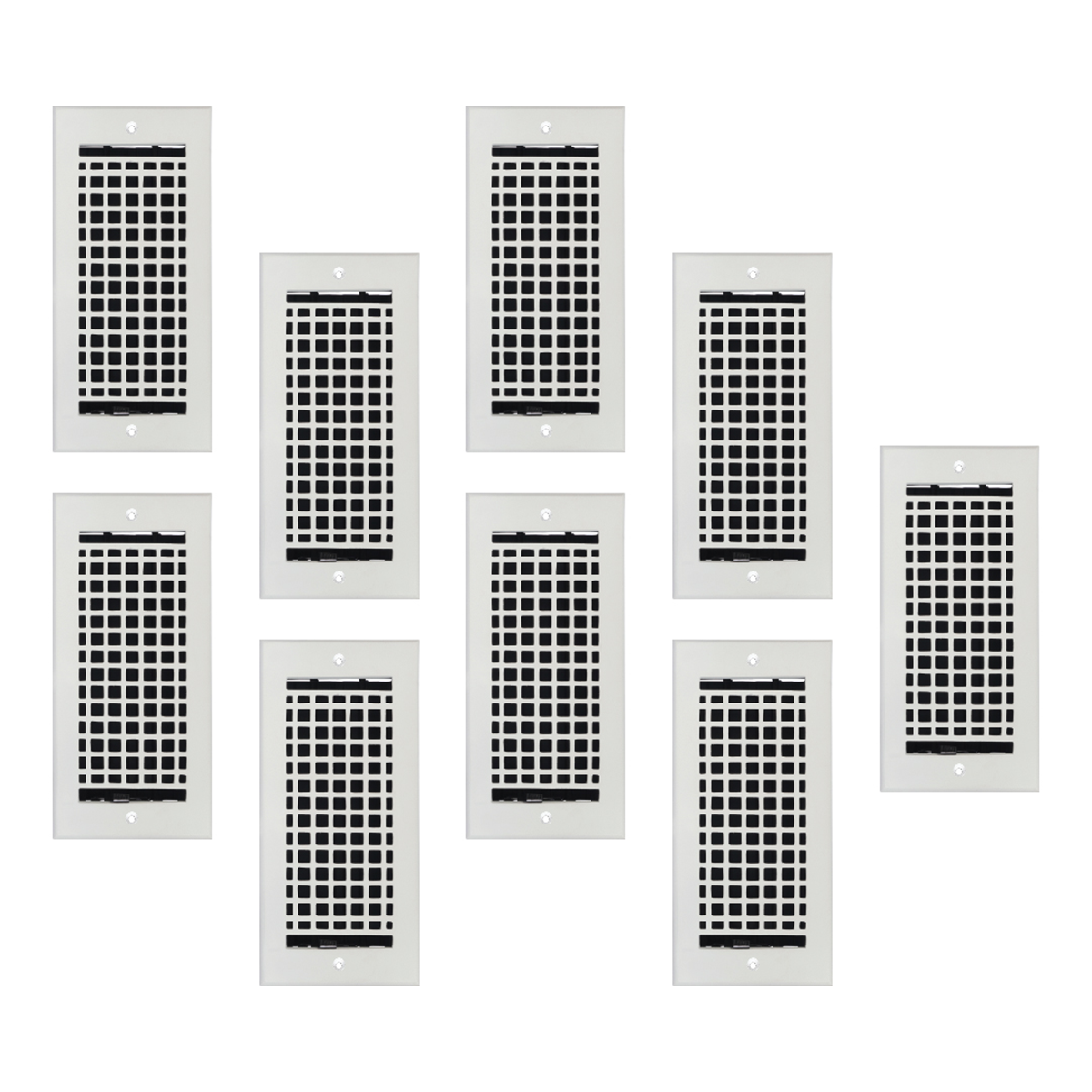 Mosaic 9 pack 4x10 white air supply vent with square-design grille made from durable solid cast aluminum