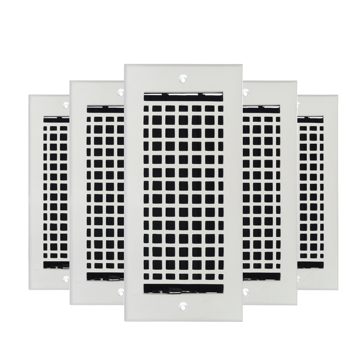 LOT de 5 MOSAÏQUES 4"x10" MUR/PLAFOND en fonte d'aluminium massif avec persiennes et revêtement en poudre