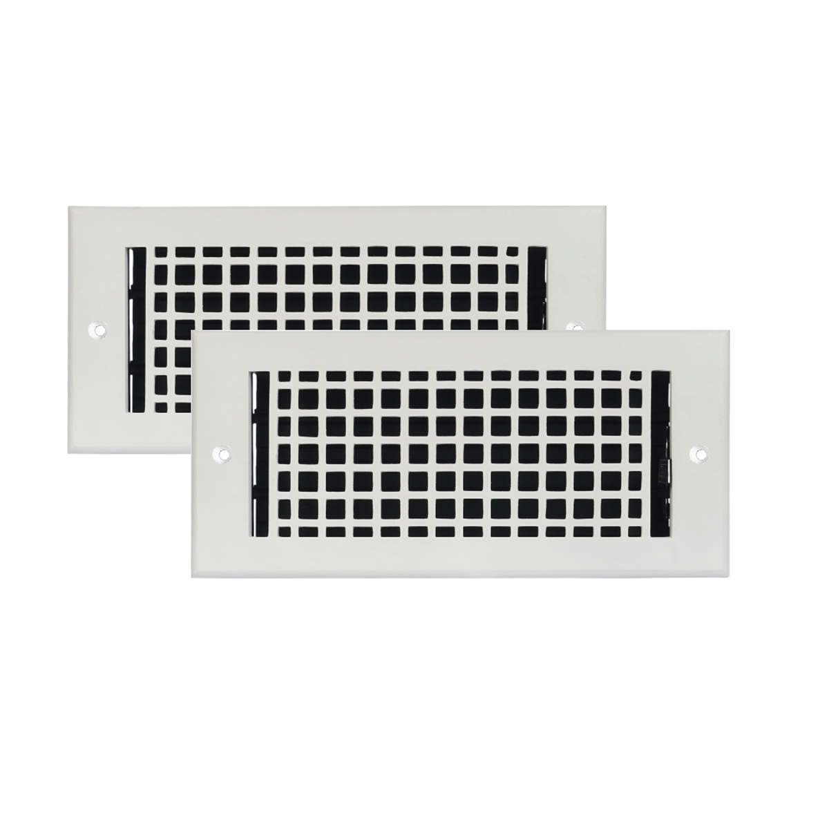 Mosaic white 2 pack 4x10 air supply vent for wall mounting with geometric pattern, provided with color matching screws