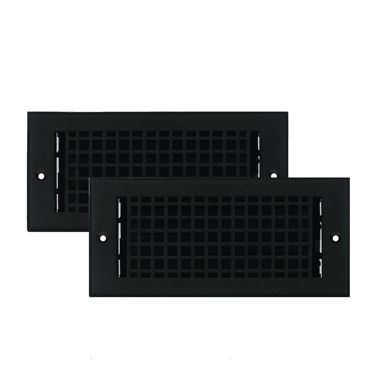Mosaic powder coated black 2 pack 4x10 air supply vent for wall, geometric design, provided with color matching screws