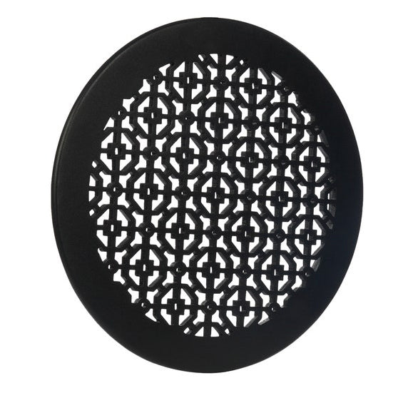 Achtek 12" Duct opening Solid Cast Aluminum Round Grille ( 14" Round Overall) | Powder Coated