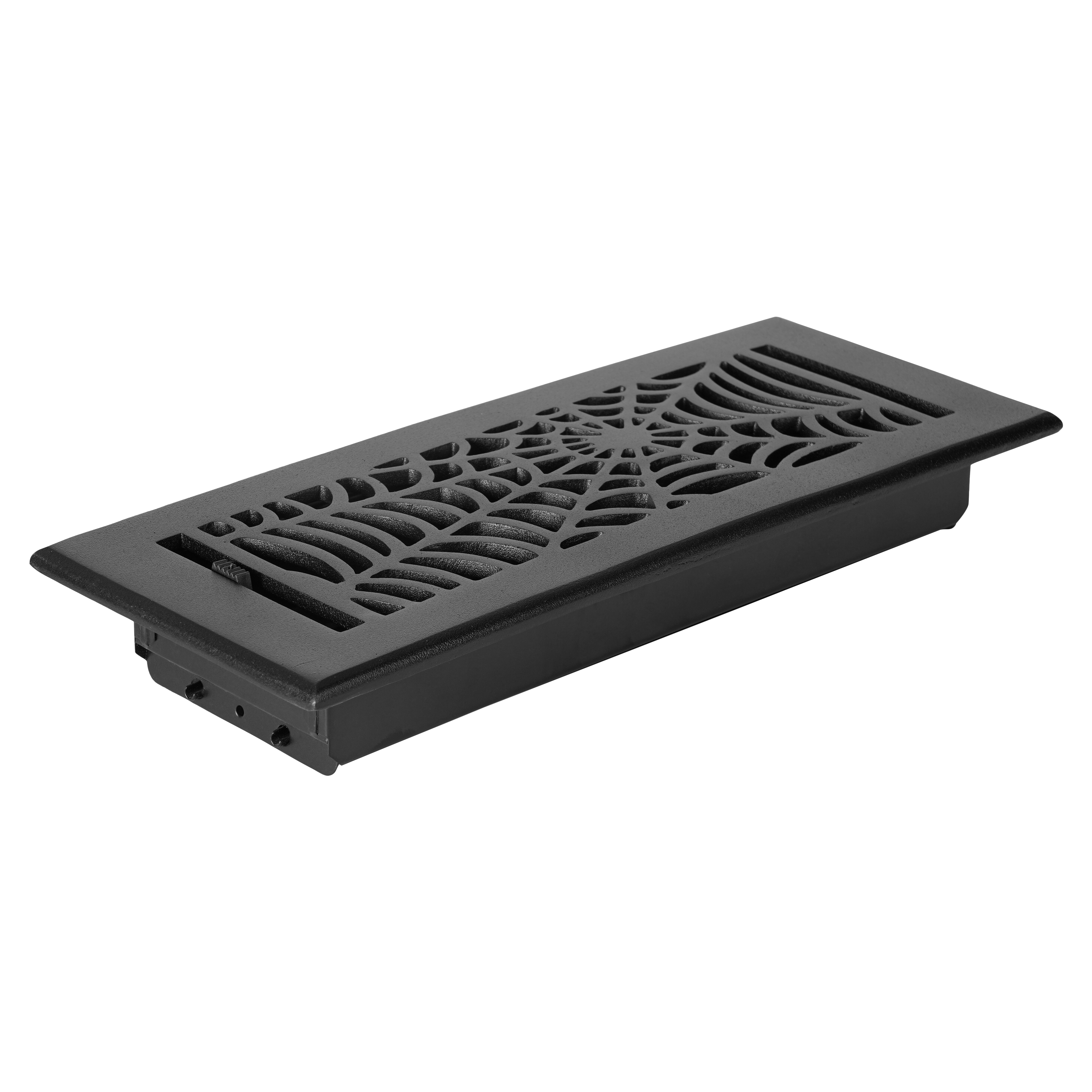 Spooky Gothic Vent cover 4"x 12" Duct Opening (Overall 5-1/2"x 13-3/4") in Spider Web Design | Solid Cast Aluminium Register Cover | Powder Coated