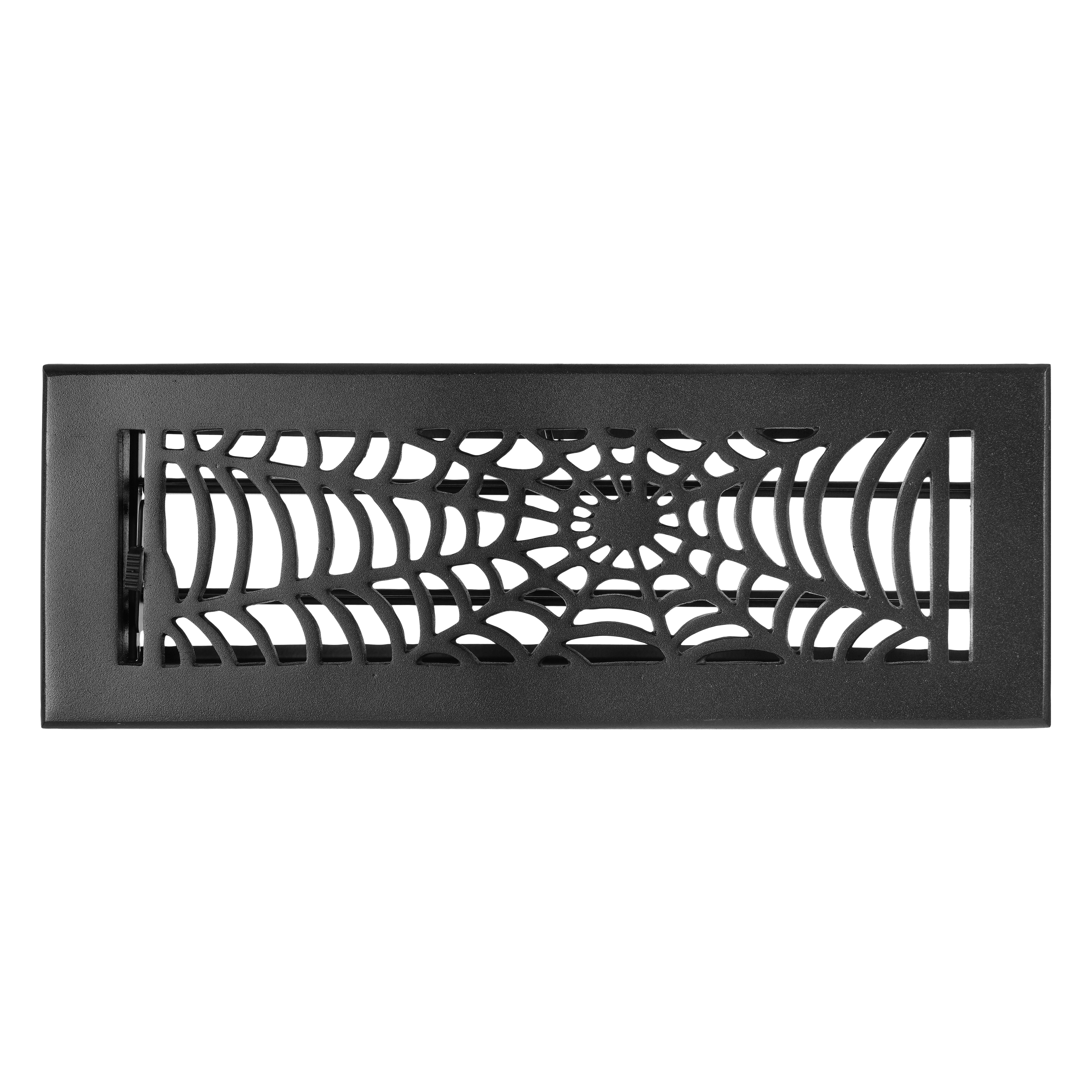 Spooky Gothic Vent cover 4"x 14" Duct Opening (Overall 5-1/2"x 15-3/4") in Spider Web Design | Solid Cast Aluminium Register Cover | Powder Coated