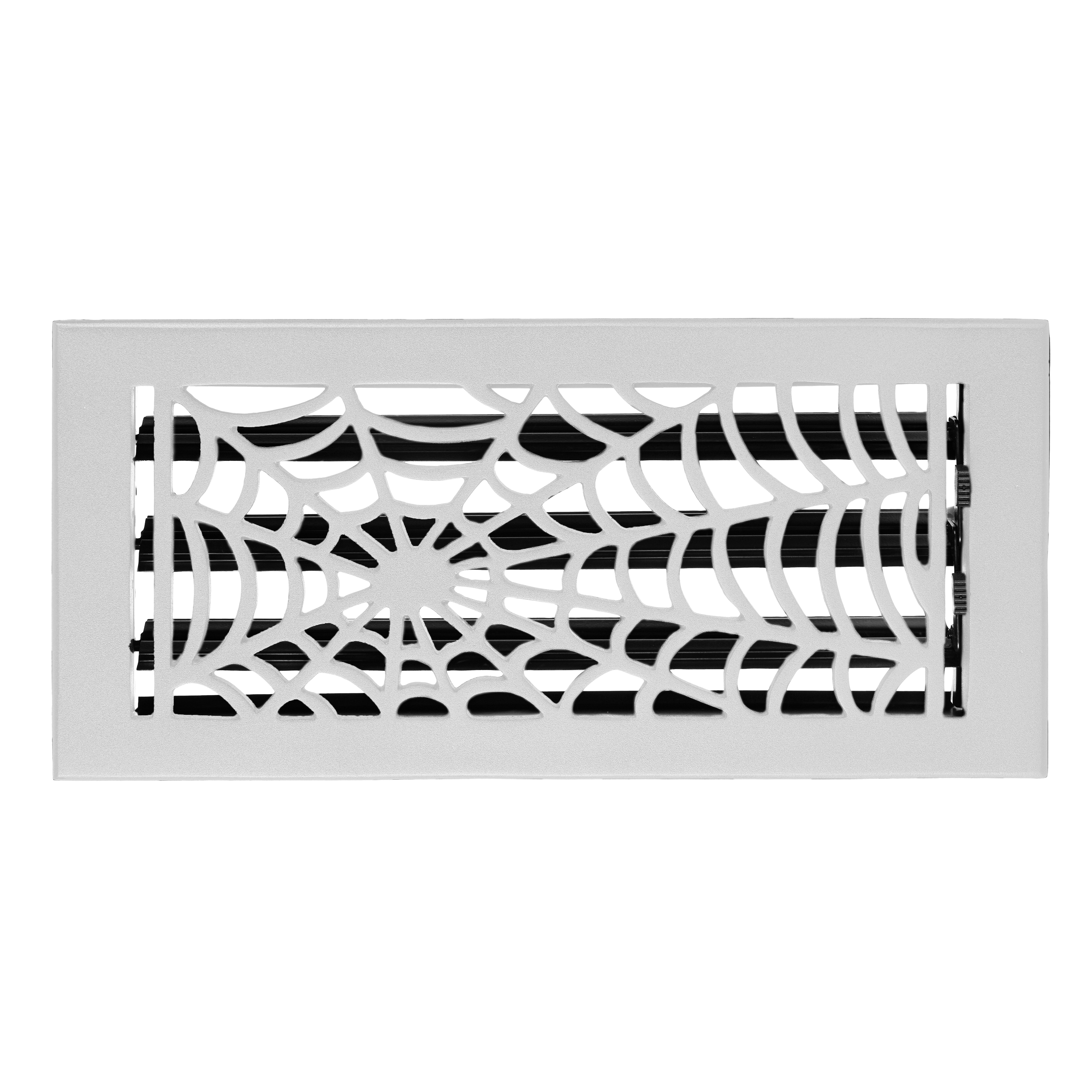 Spooky Gothic Vent cover 6"x 14" Duct Opening (Overall 7-1/2"x 15-3/4") in Spider Web Design | Solid Cast Aluminium Register Cover | Powder Coated
