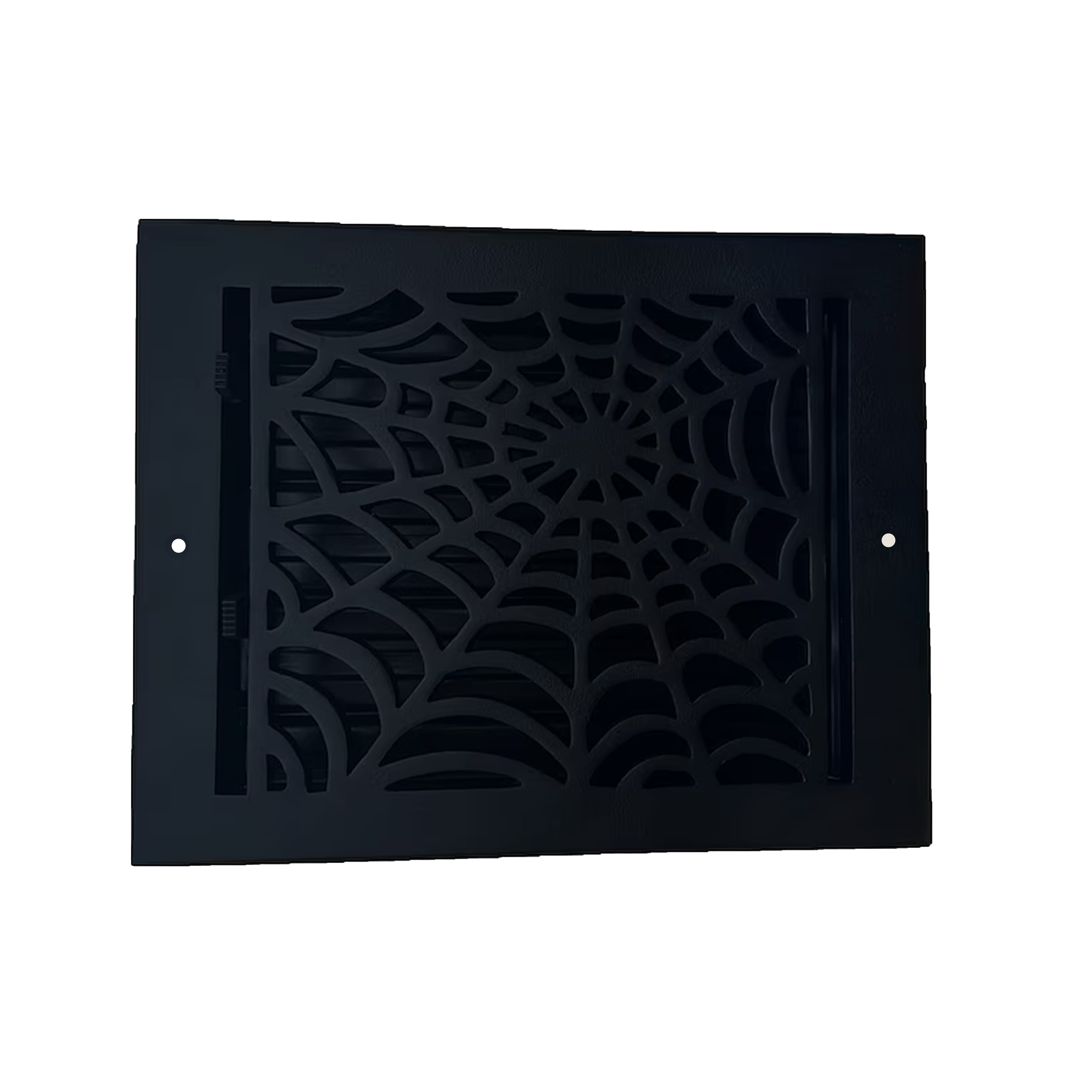 Spooky Gothic Vent cover 8"x 10" Duct Opening (Overall 9-1/2"x 11-3/4") in Spider Web Design | Solid Cast Aluminium Register Cover | Powder Coated