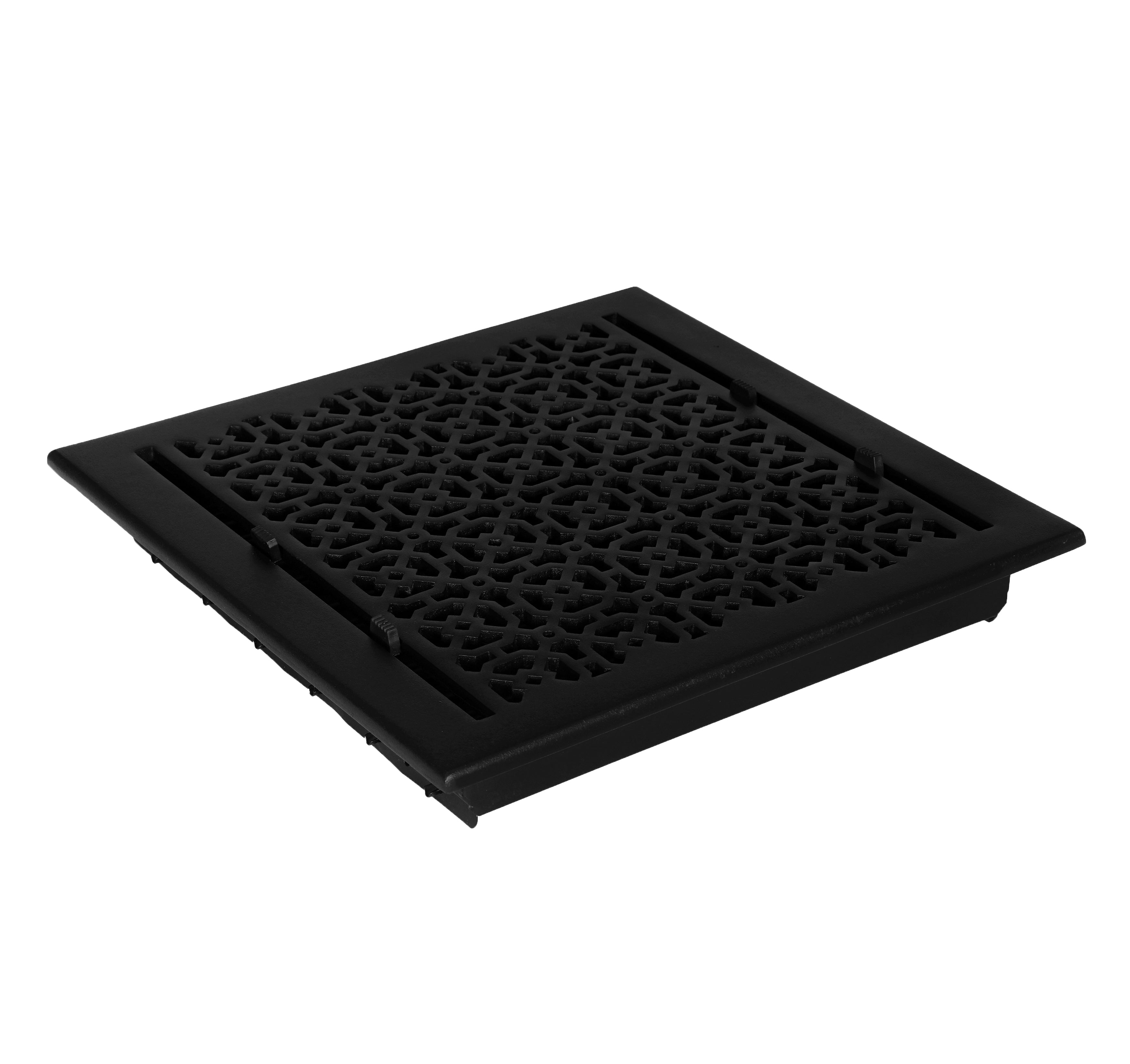 Achtek Air Supply Vent 12"x 12" Duct Opening (Overall 13-1/2"x 13-1/2"") Solid Cast Aluminium Register Cover | Powder Coated