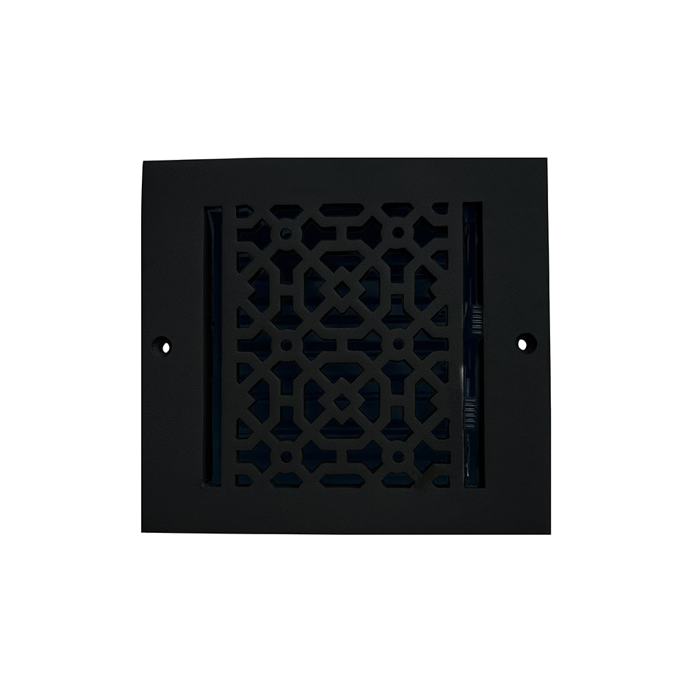 Achtek Air Supply Vent 6"x 6" Duct Opening (Overall 7-1/2"x 7-1/2") Solid Cast Aluminium Register Cover | Powder Coated