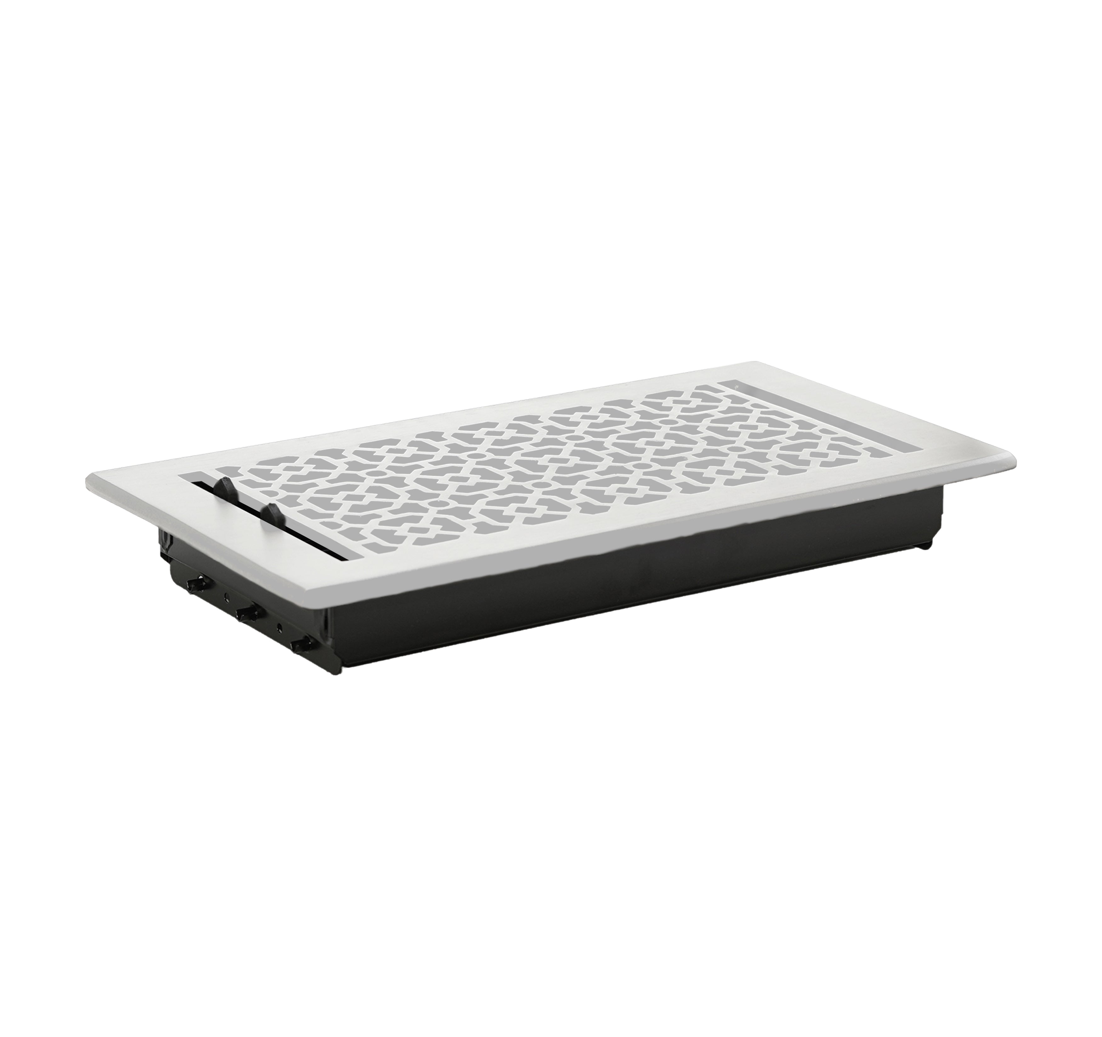 Achtek Air Supply Vent 6"x 14" Duct Opening (Overall 7-1/2"x 15-1/2") Solid Cast Aluminium Register Cover | Powder Coated BLACK