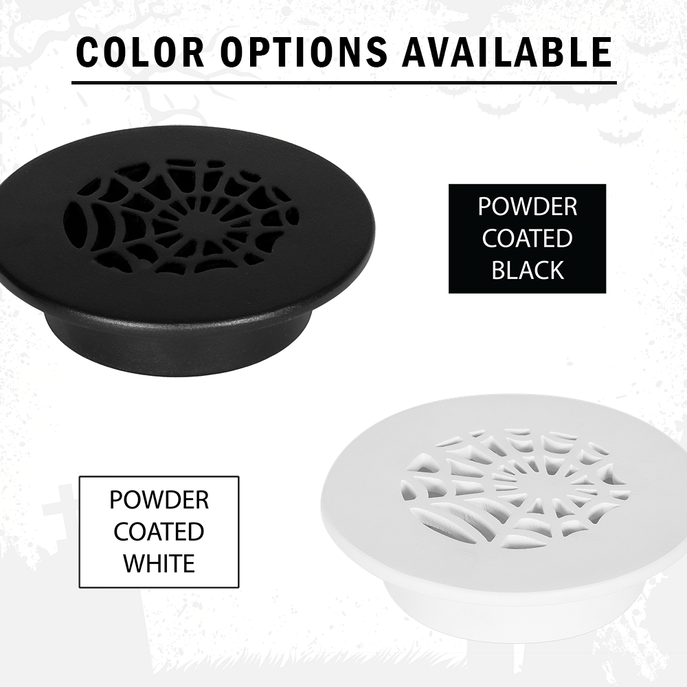 Spooky Gothic 6" Round Solid Cast Aluminum Grille | Powder Coated