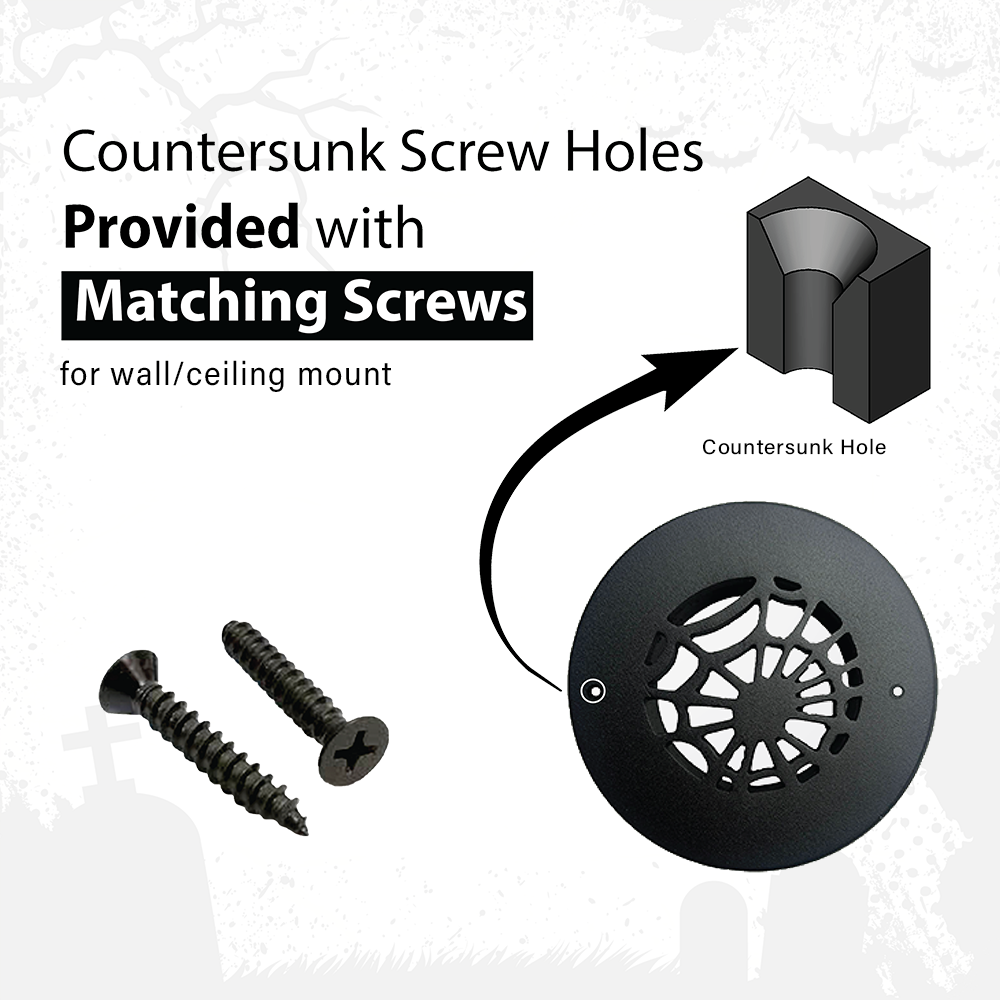 Spooky Gothic 6" Round Solid Cast Aluminum Grille | Powder Coated