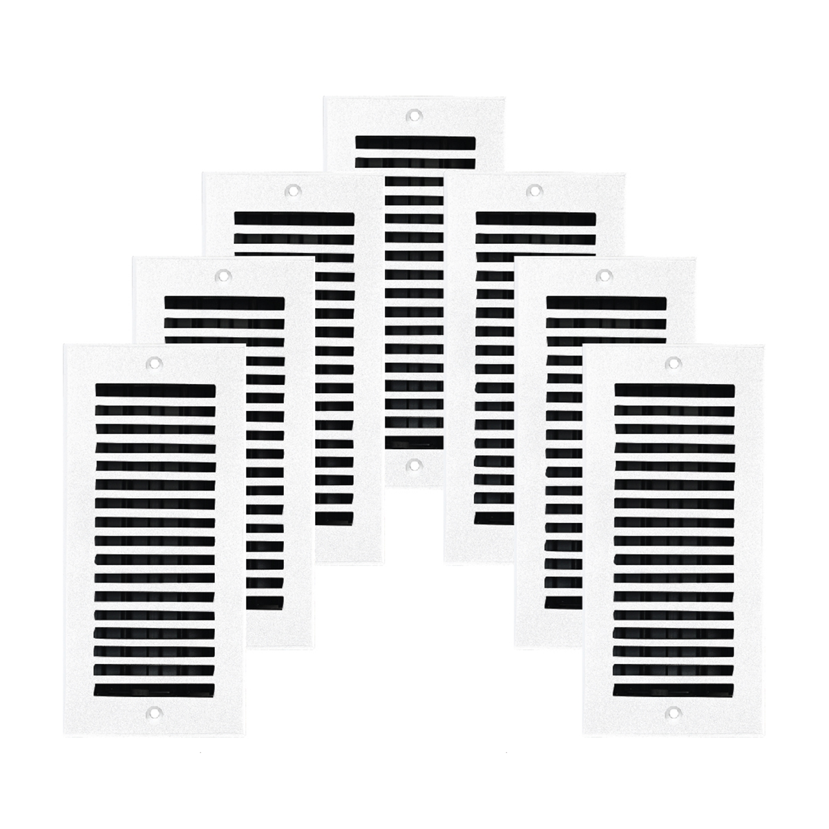 Lot de 7 grilles d'aération murales/plafond élégantes en aluminium moulé massif de 4" x 10" avec revêtement en poudre