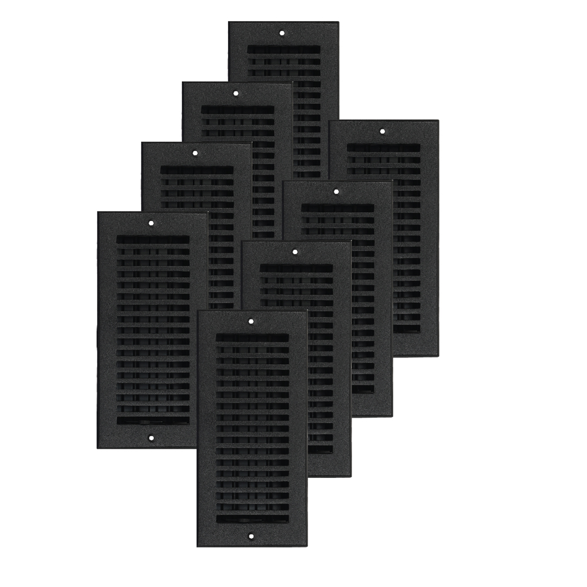 Lot de 8 grilles d'aération murales/plafond élégantes de 4" x 10" en aluminium moulé massif avec revêtement en poudre
