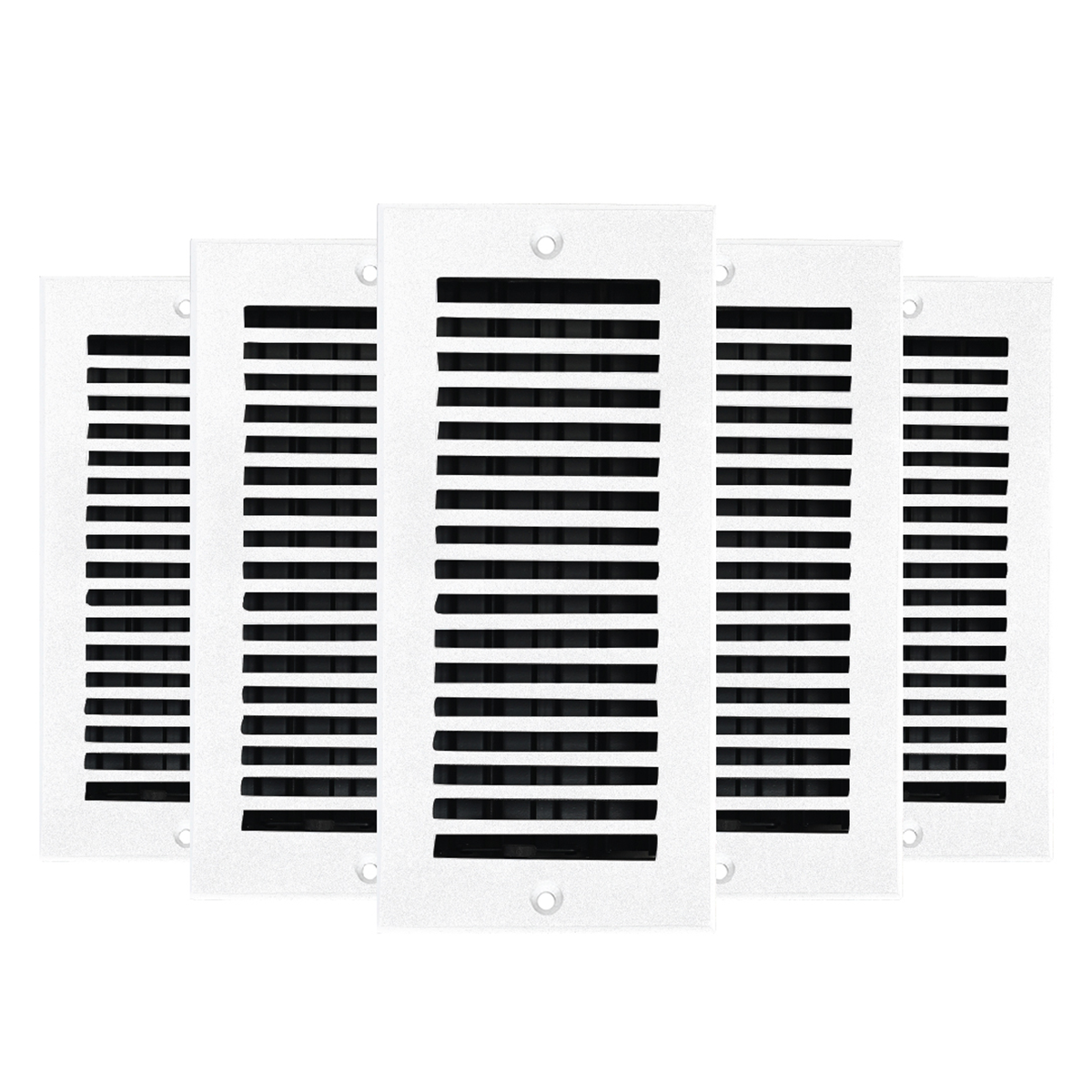 Lot de 5 grilles d'aération murales/plafond élégantes en aluminium moulé massif de 4" x 10" avec revêtement en poudre