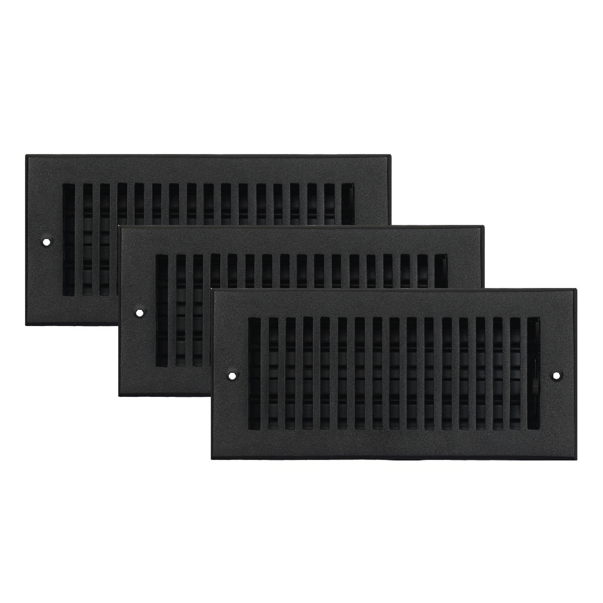 LOT de 3 grilles d'aération murales/plafond élégantes de 4" x 10" en aluminium moulé massif avec revêtement en poudre