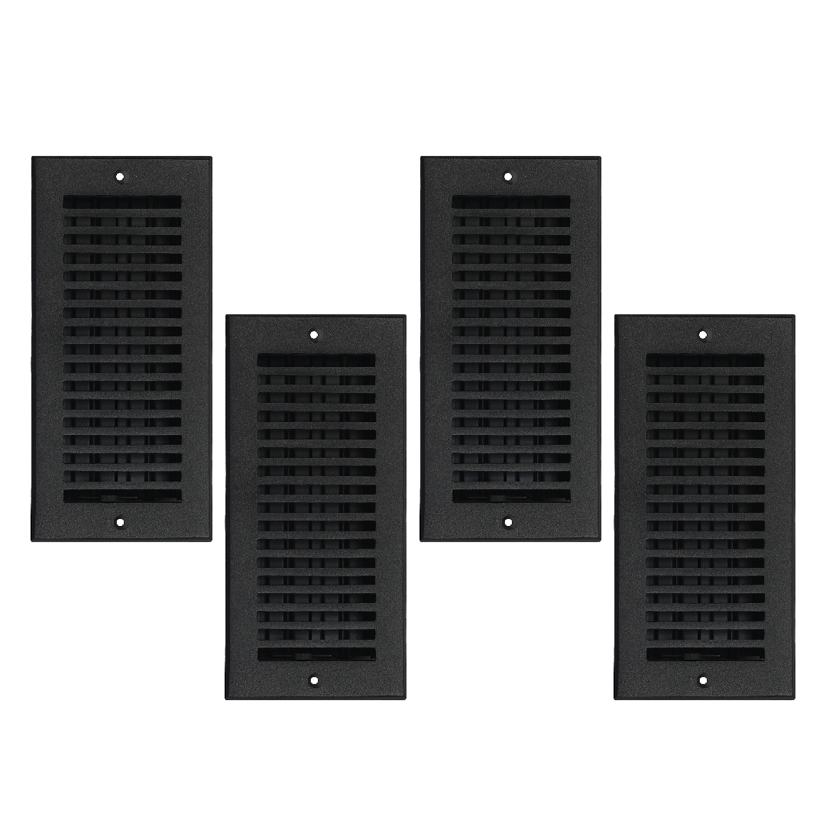 Lot de 4 grilles d'aération murales/plafond élégantes en aluminium moulé massif de 4" x 10" avec revêtement en poudre