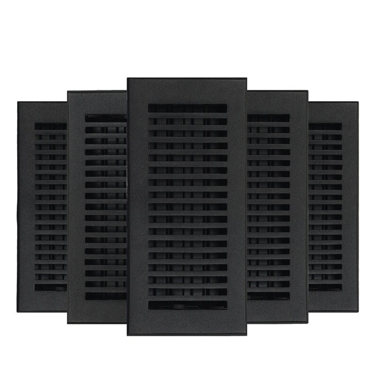 LOT de 5 SLEEK 4"x10" Plancher de circulation d'air en fonte d'aluminium massif avec persiennes et revêtement en poudre