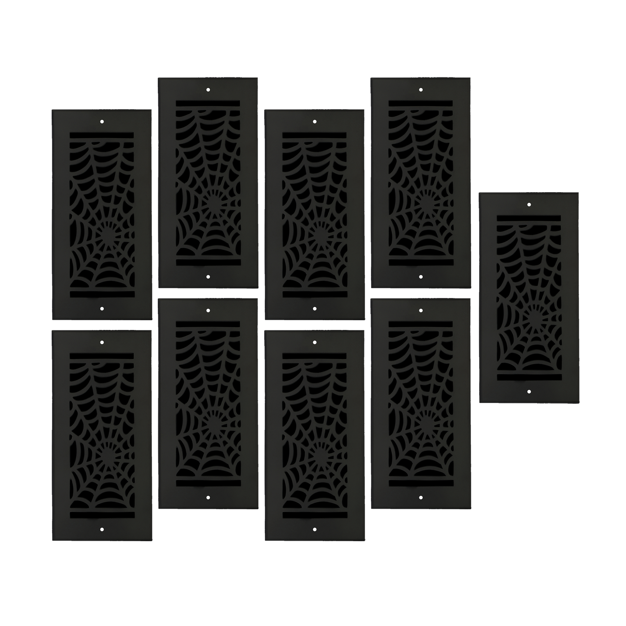 Lot de 9 grilles d'aération murales/plafond Spooky Gothic 4"x10" en aluminium moulé massif avec revêtement en poudre