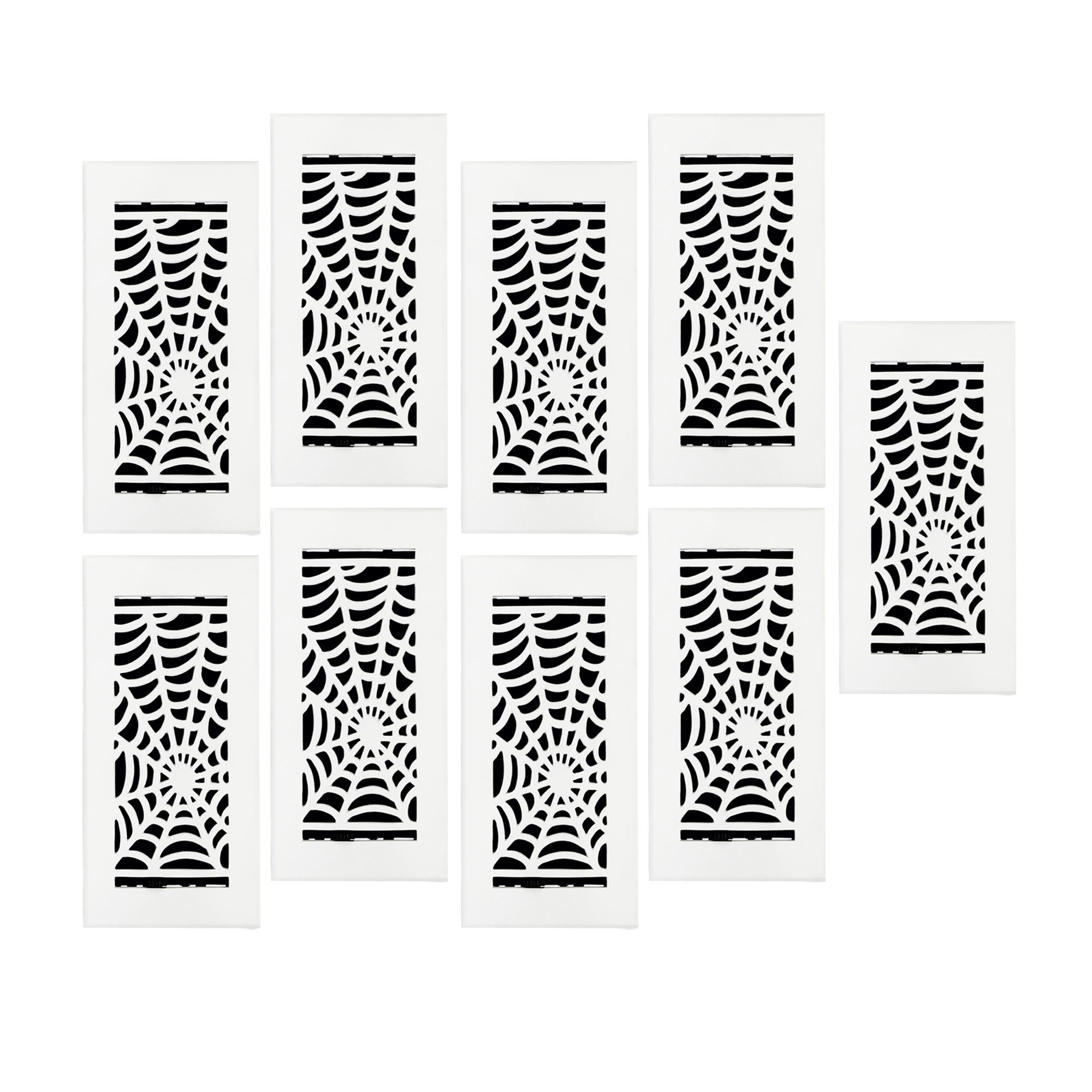 Lot de 9 panneaux de sol gothiques effrayants 4"x10" en aluminium moulé massif avec alimentation en air et persiennes, revêtement en poudre
