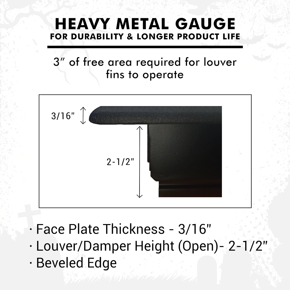 PACK of 10 Spooky Gothic 4"x10" WALL / CEILING Solid Cast Aluminum Air Supply louvered Powder Coated