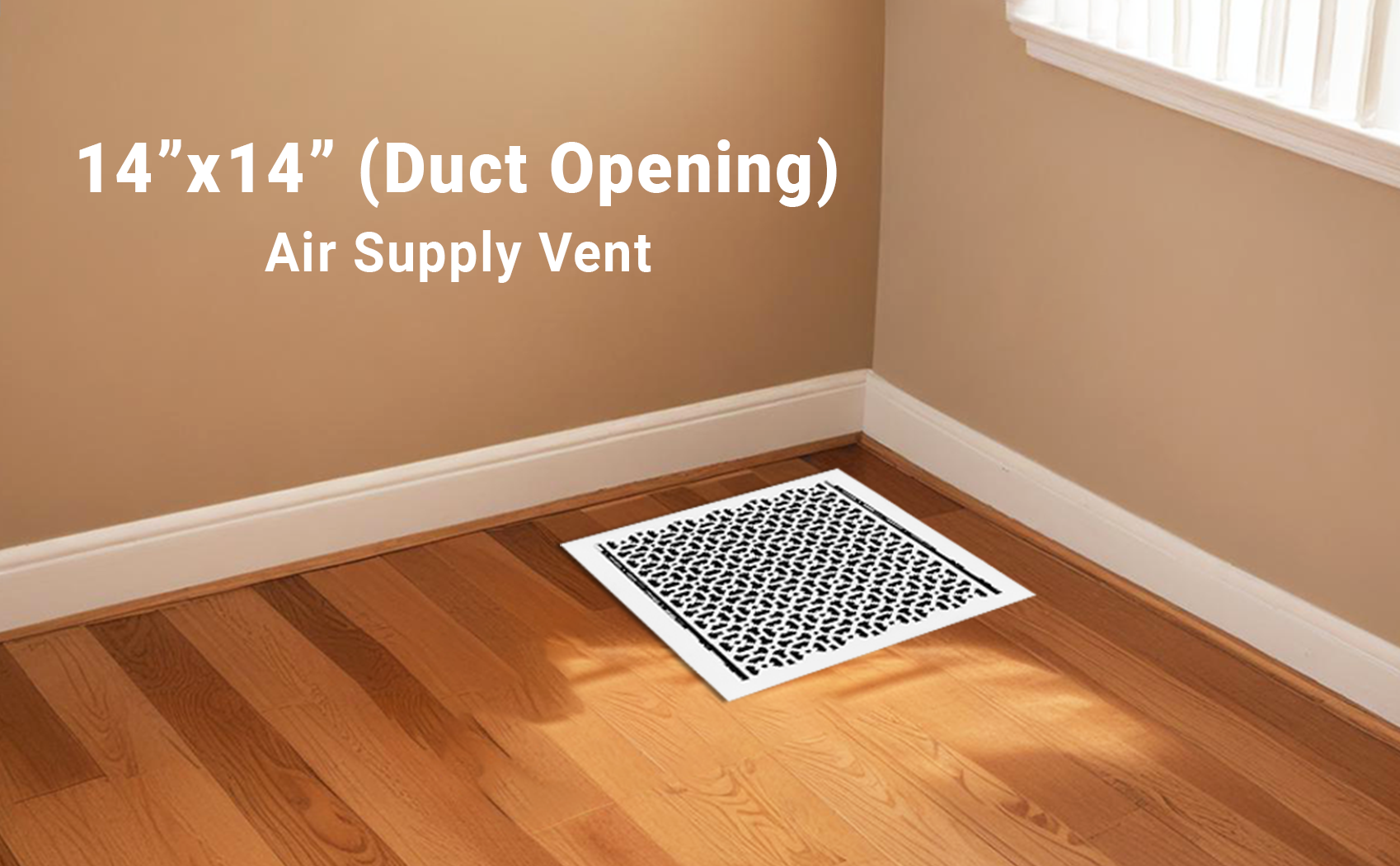Achtek 14"x14" Grille d'aération à persiennes en aluminium moulé sous pression | Revêtement en poudre