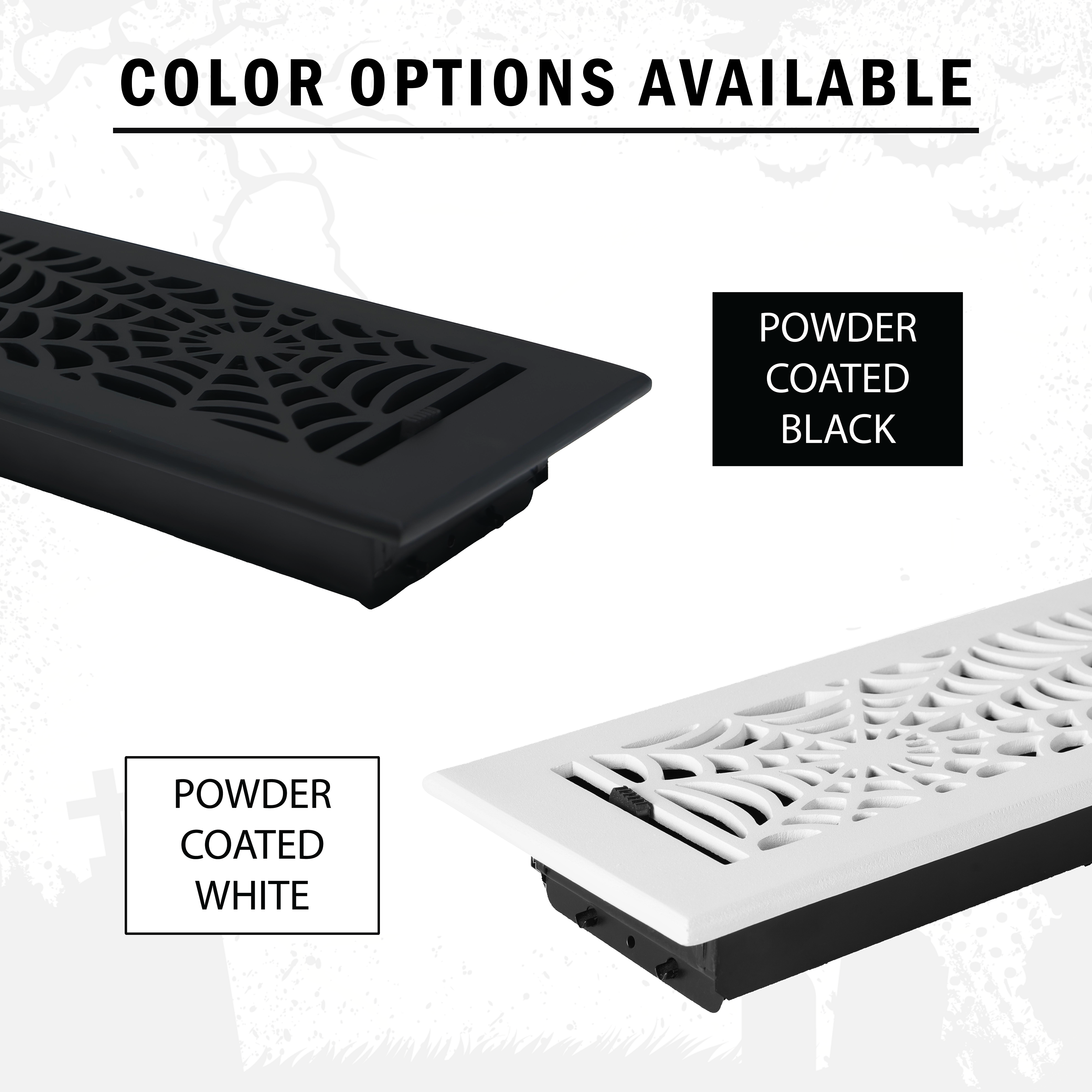 Spooky Gothic 4"x12" Solid Cast Aluminum louvered Air Supply | Powder Coated